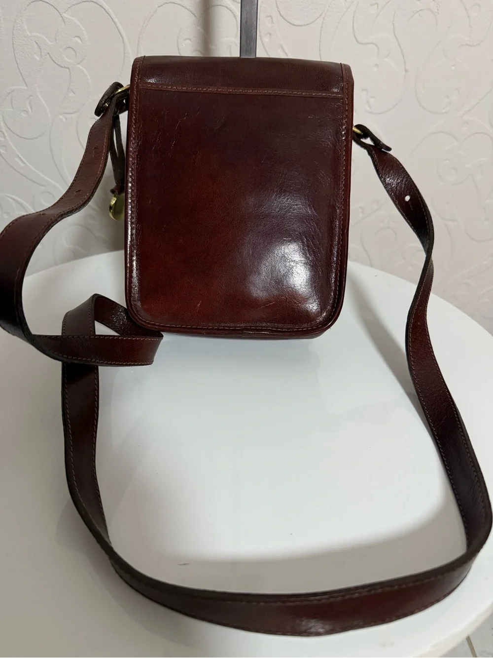 Vintage Brahmin Dark Brown Leather Crossbody Bag - Picture 7 of 15
